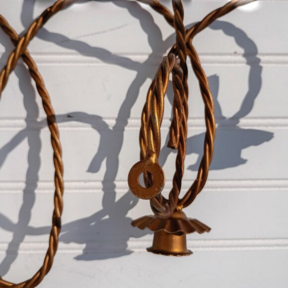 Homco Twisted Rope Gold Metal 5 Arm Candelabra Wall Hanging Candle Sconce Vtg - Picture 9 of 16